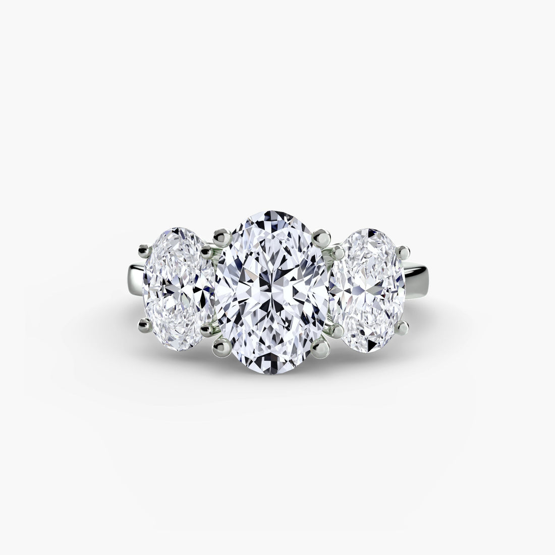 Hazel three-stone oval diamond engagement ring by Wave Jewellery