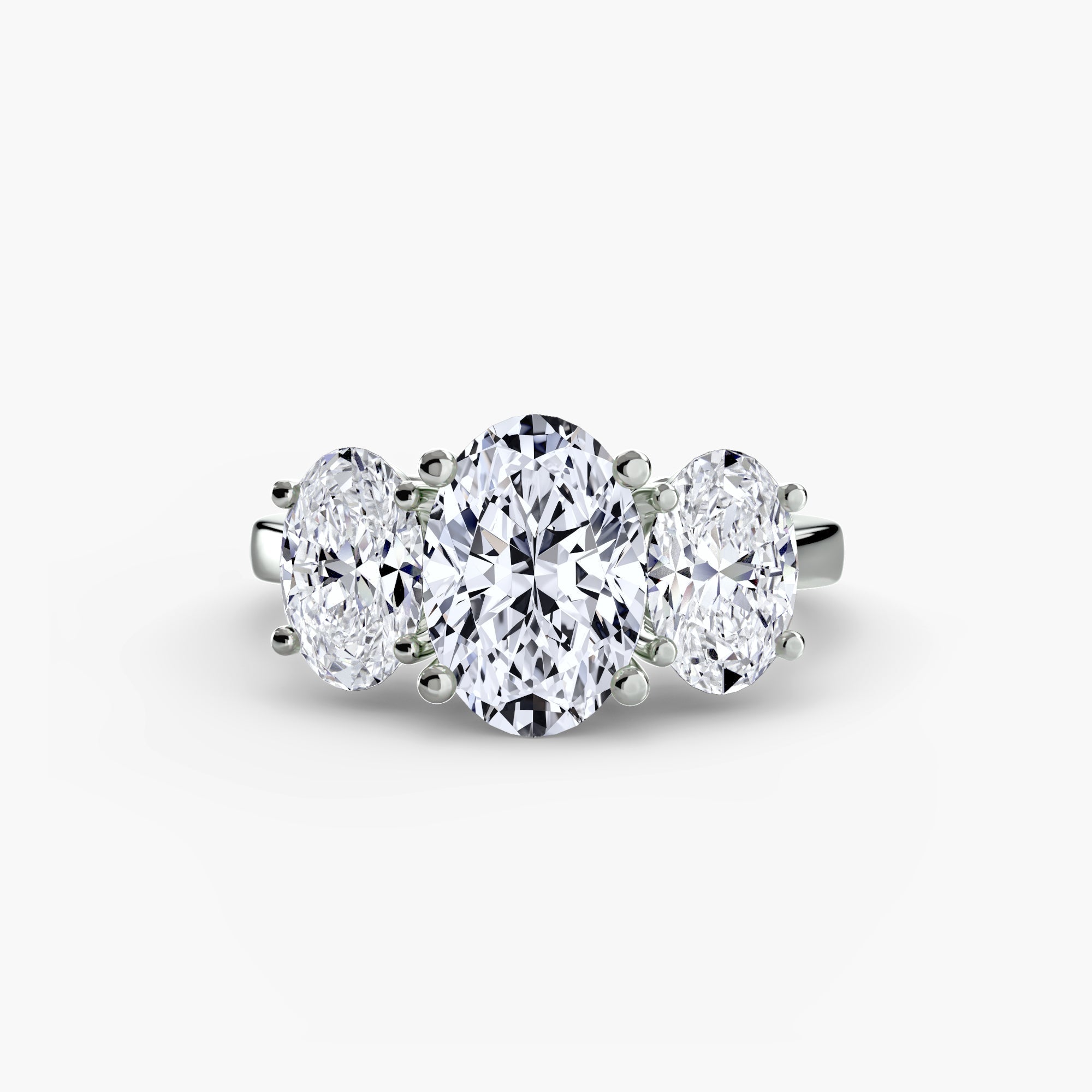 Hazel three-stone oval diamond engagement ring by Wave Jewellery