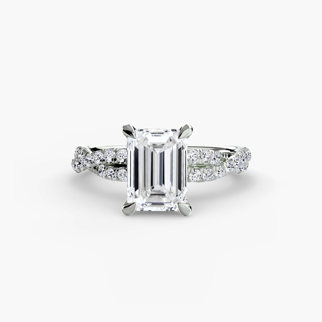 Emerald cut diamond engagement ring by Wave Jewellery