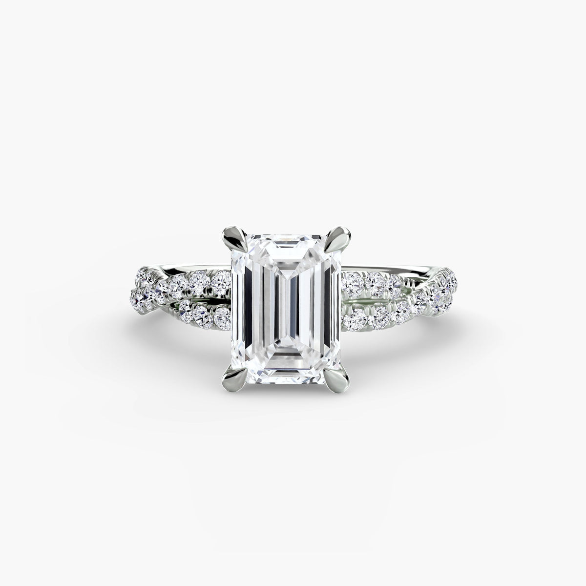 Emerald cut diamond engagement ring by Wave Jewellery